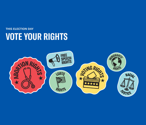 graphic for aclu vote your values campaign